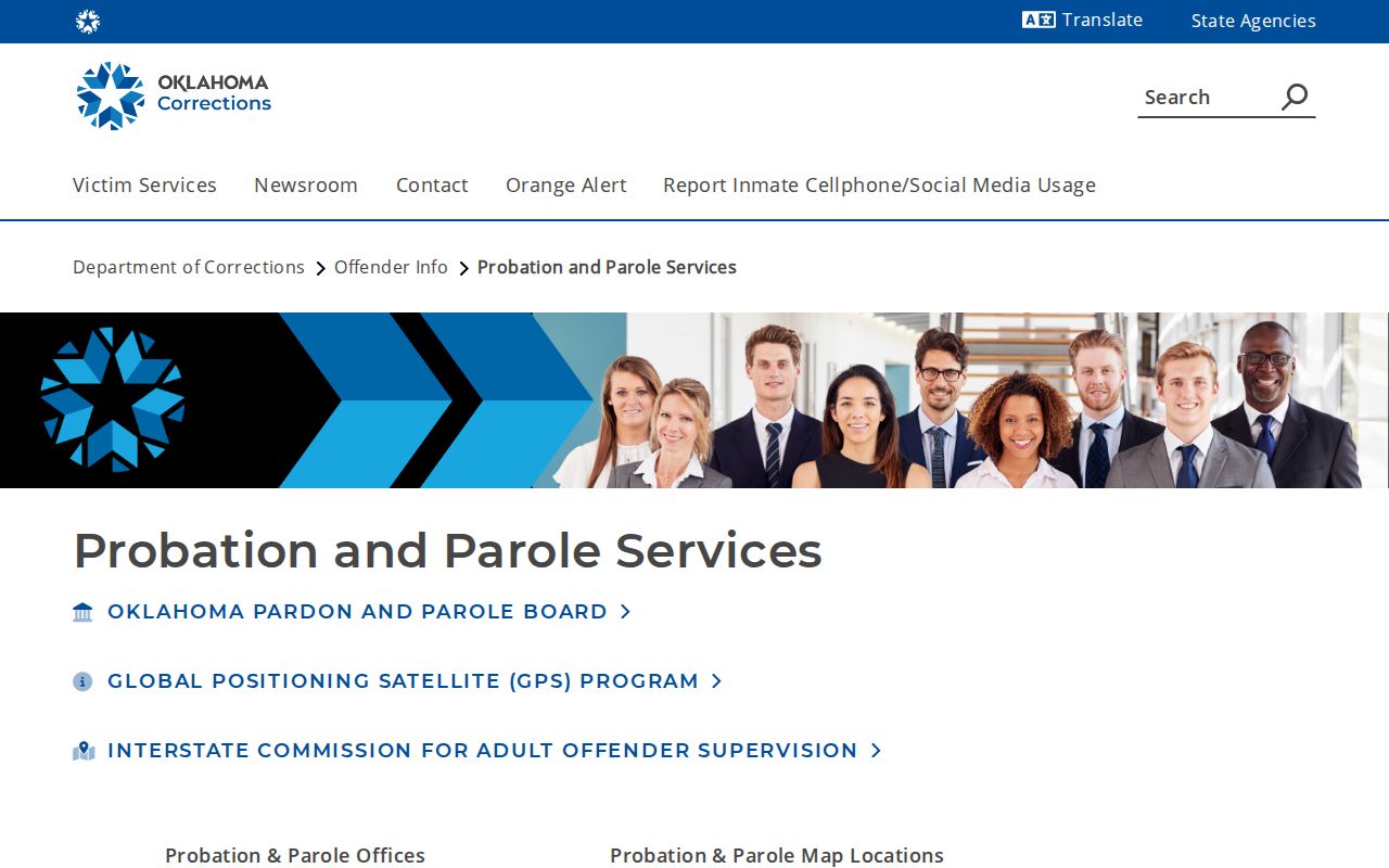 Jackson County parole and probation Altus ODOC office listing
